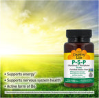 Country Life P-5-P Vitamina B6 – Piridoxal-5-Fosfato Bioactivo – 100 Cápsulas
