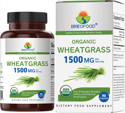 Hierba de Trigo Ecológica 1500mg, 45 – Certificación ecológica: Asegura que el cultivo ha sido libre de químicos. – Image 1