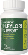 NATURION H. Pylori Support - Suplemento para la Salud Digestiva con Mezcla G-FOS, Proteína de Suero, Regaliz, Mastic, Vitamina U y Vitamina B2 - Confort Estomacal y Equilibrio Intestinal - 60 Comprimidos, 30 Días
