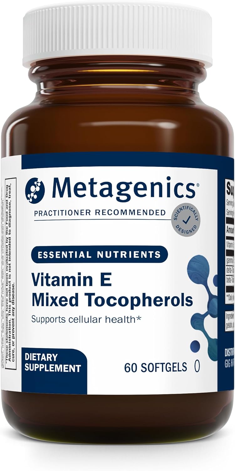 Metagenics Vitamin E Mixed Tocopherols - High Antioxidant Potency - Non-GMO, Gluten-Free - 60 Softgels