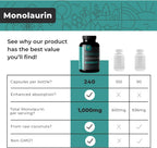 Monolaurin 1000mg Cápsulas Veganas - Eleva Nutrition (240 Cápsulas)