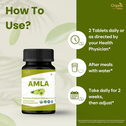 ORGANIC SPREE Tabletas de Amla Orgánico - 1200 mg por dosis - Grosella Espinosa India, Suplemento Rico en Vitamina C, Apoya – Image 3