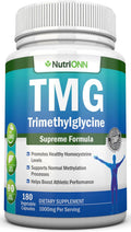NutriONN TMG Trimetilglicina 1000mg - 180 Cápsulas - Betaína Anhidra Pura