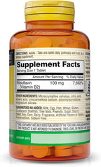 Mason Natural Vitamina B-2 100 mg, 100 Comprimidos