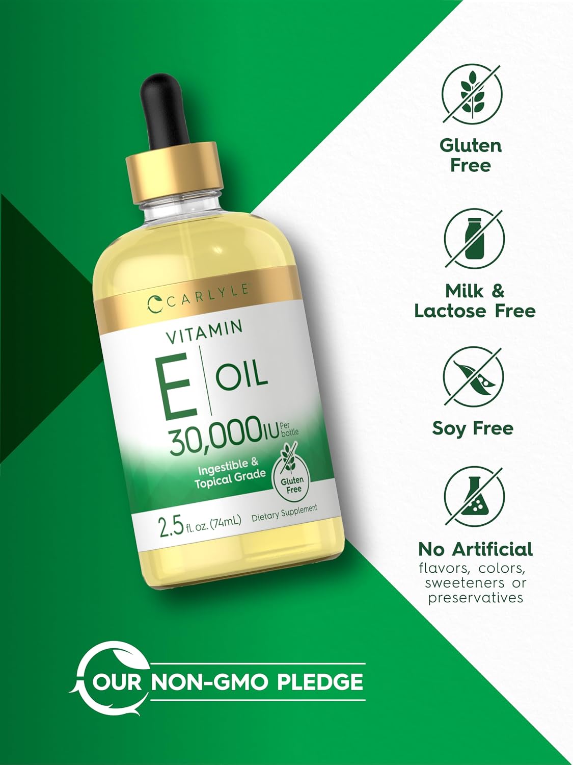 Carlyle Aceite de Vitamina E, 30.000 UI, 74 ml - Uso Oral y Tópico