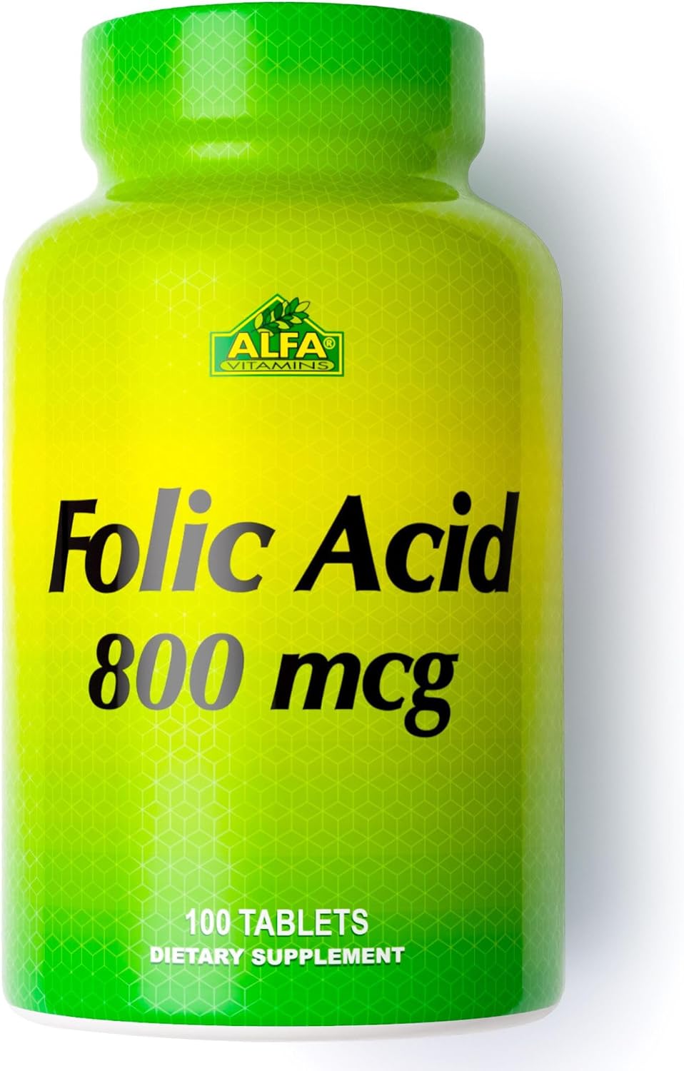 ALFA VITAMINS Ácido Fólico 800 mcg, 100 Comprimidos