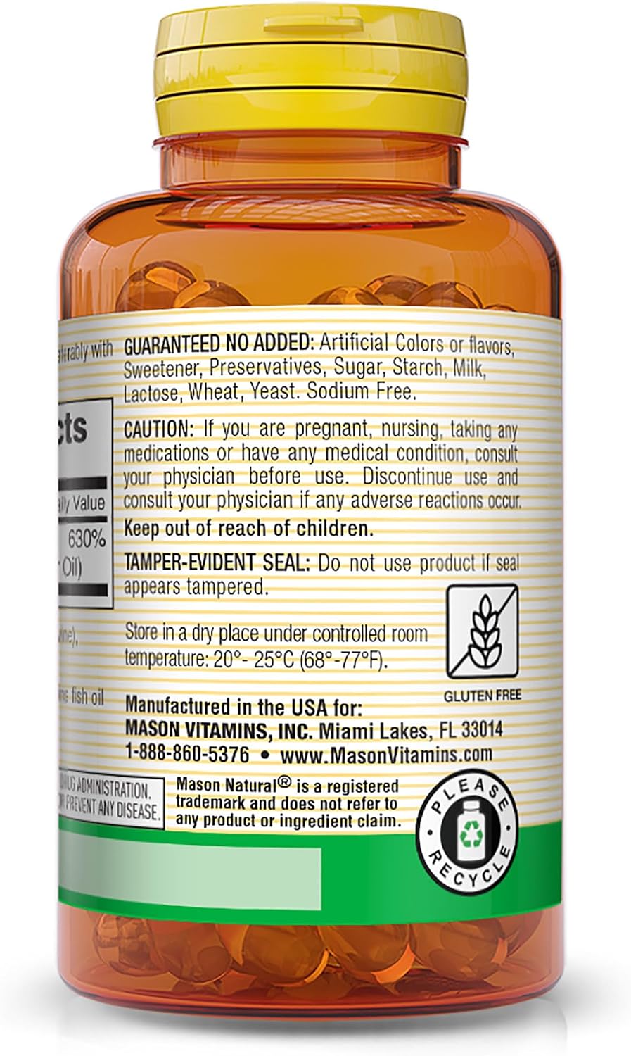 Mason Natural Vitamina D3 125 mcg (5000 UI) - 100 Cápsulas Blandas