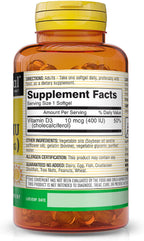 Mason Natural Vitamin D3 10 mcg (400 IU) - 100 Softgels