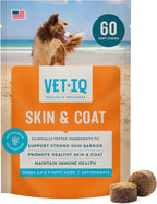 VetIQ Suplemento para Piel y Pelaje para Perros, Masticables con Omega 3,6,9 Sabor a Humo de Nogal, 60 unidades