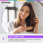 IQ BIOLOGY Biotina Líquida 5000mcg con Colágeno, Queratina y Ácido Hialurónico - Gotas Multivitamínicas para Cabello, Piel y Uñas - 60 ml