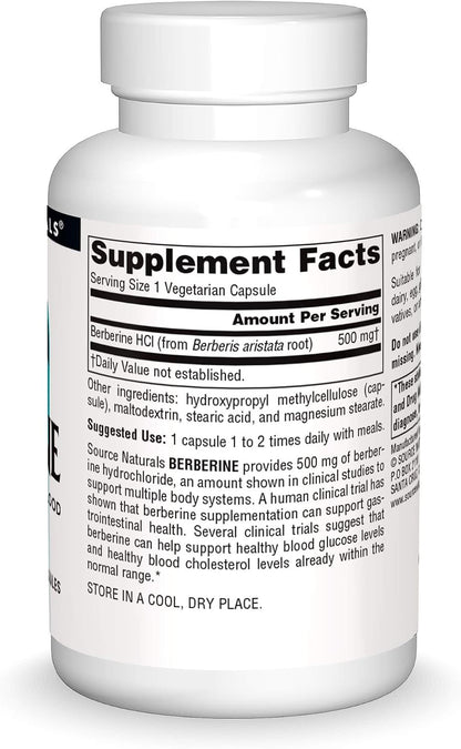 Source Naturals Berberine Cápsula Vegetal, para el Apoyo Gastrointestinal - 30 Cápsulas Vegetarianas – Image 3