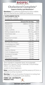BioSpec Nutritionals Cholesterol Complete - Apoyo Natural para el Colesterol y la Salud Cardiovascular (240 Comprimidos)