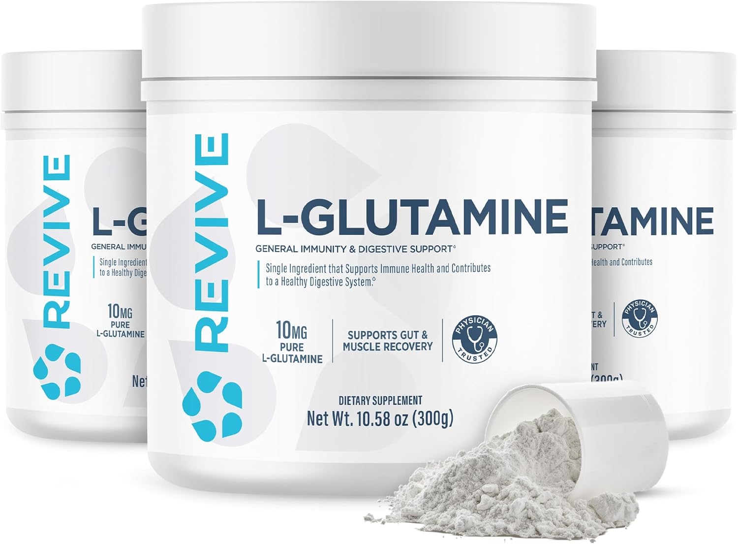 Revive MD Gut L-Glutamina en Polvo – Recuperación y Salud Digestiva – 30 Dosis (10g cada una)