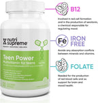 Multivitamínico para Adolescentes Nutri Supreme – Vitaminas para Chicos y Chicas de 12 a 17 Años, Fórmula Completa con Vitaminas C, D, E y Complejo B, 30 Cápsulas