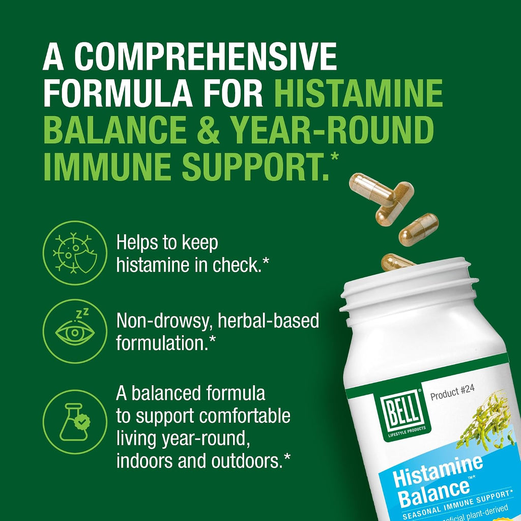 Bell Histamine Balance - Natural Histamine Balance Supplement, 30 Vegetable Capsules