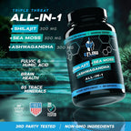 eFlow Nutrition Shilajit Cápsulas, Ashwagandha y Sea Moss - 3 en 1 - 60 Cápsulas