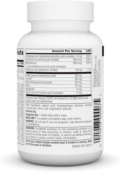 Source Naturals Mega-One Multivitamínico con Minerales - 30 Comprimidos – Image 3