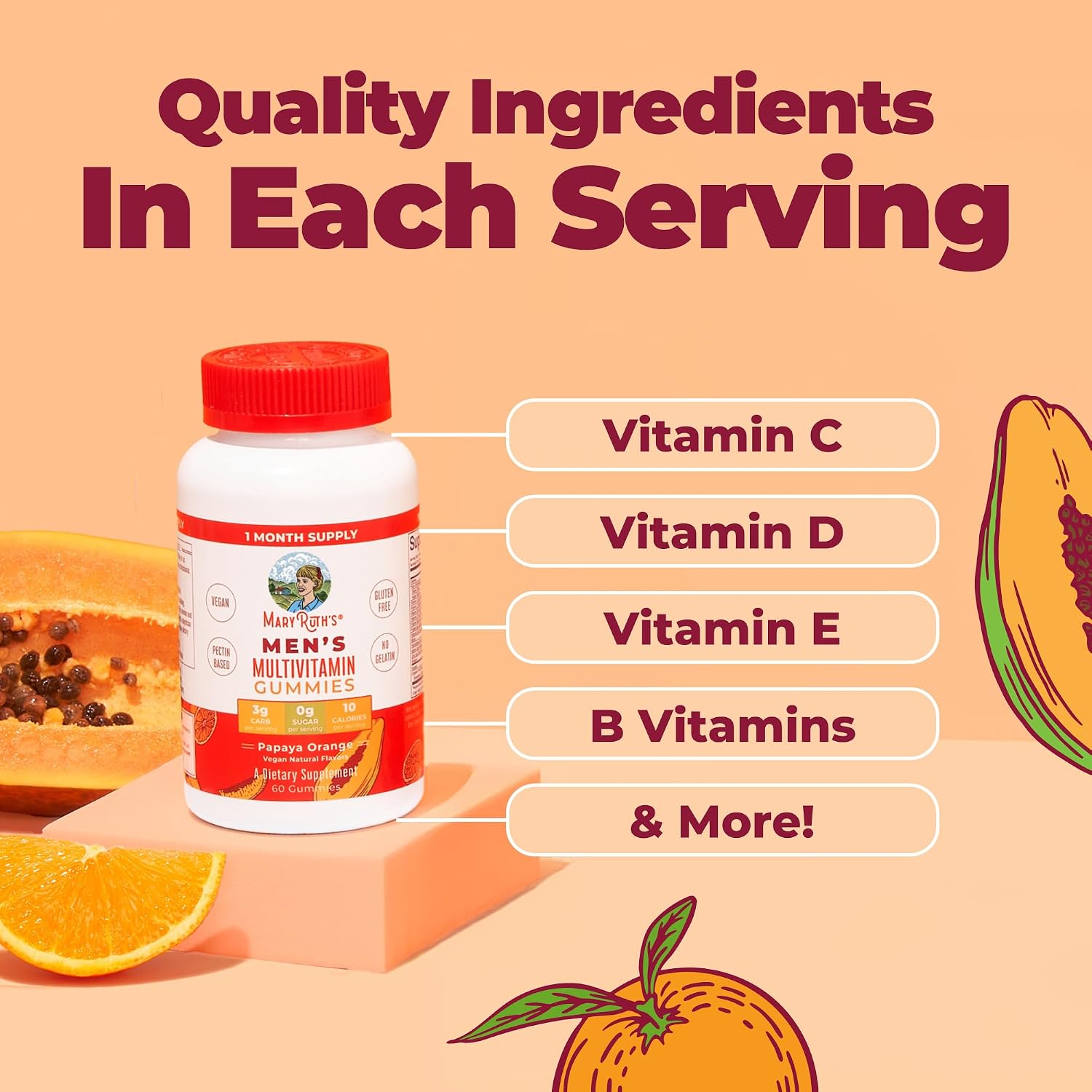 MaryRuth's Gominolas Multivitamínicas para Hombres - 60 unidades