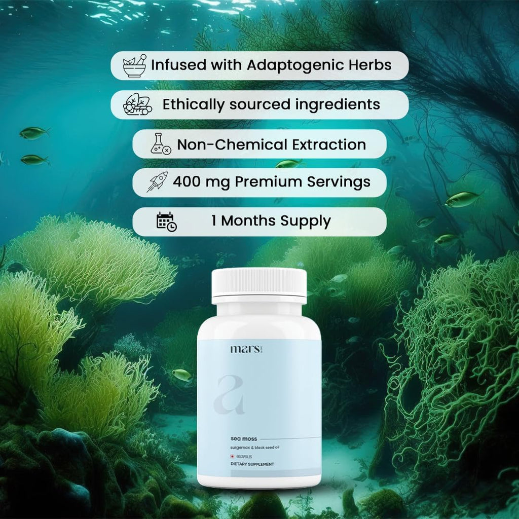 Mars Sea Moss Caps Surge Natural (60 Cápsulas)