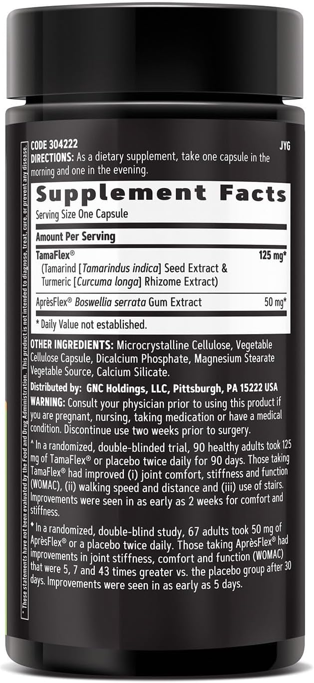 GNC TamaFlex Fast Acting, Apoyo Articular, 120 Cápsulas Vegetarianas