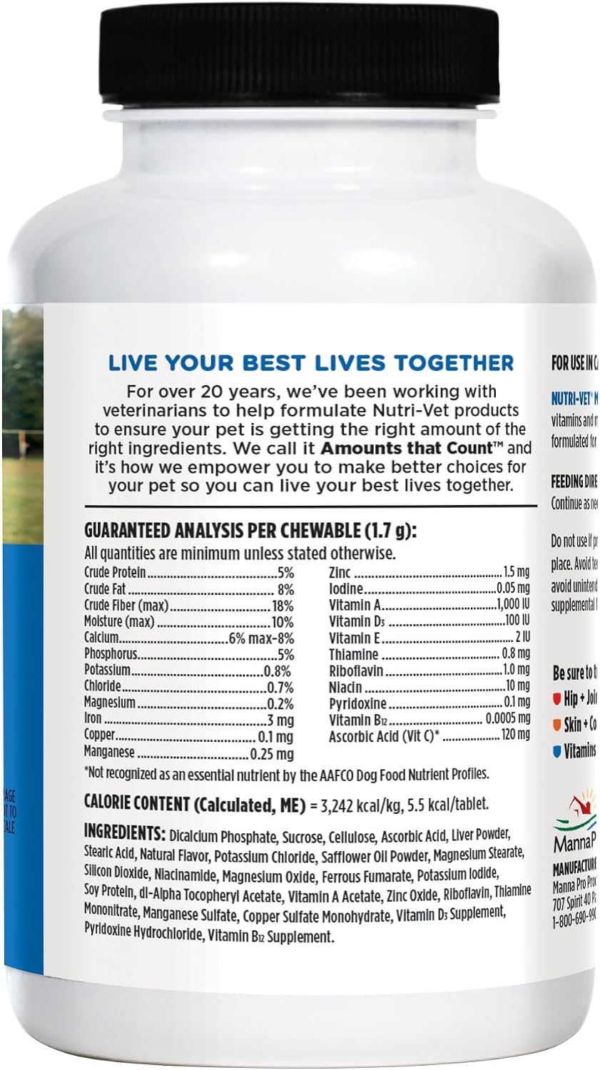 Nutri-Vet Multi-Vite Masticables Multivitamínicos para Perros Adultos