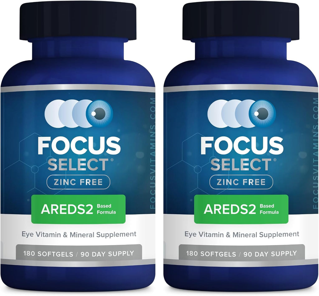 Focus Select Zinc Free - Fórmula sin zinc basada en AREDS2 - 180 Cápsulas Blandas - Complemento para la Salud Visual