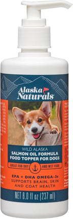Alaska Naturals – Wild Alaskan Salmon Oil Formula for Dogs – Supplement with Omega 3 EPA & DHA – Healthy Skin and Shiny Coat – 236ml with Pump Dispenser