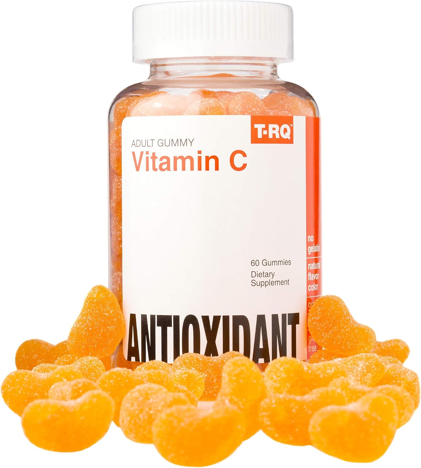 T.RQ Vitamin C Gummy (Complemento Alimenticio), Naranja Natural, 60 unidades