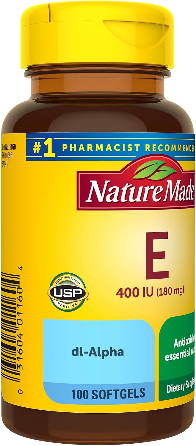 Nature Made Vitamin E 400 IU (180 mg) dl-Alpha, 100 Softgels