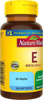 Nature Made Vitamin E 400 IU (180 mg) dl-Alpha, 100 Softgels