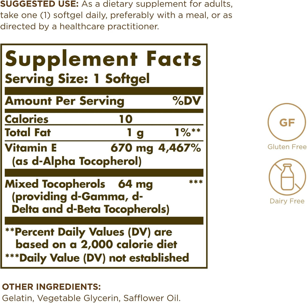 Solgar Vitamina E 670 mg (1000 UI) - 100 – Perfil completo: Opte por productos que incluyan una mezcla de – Image 2