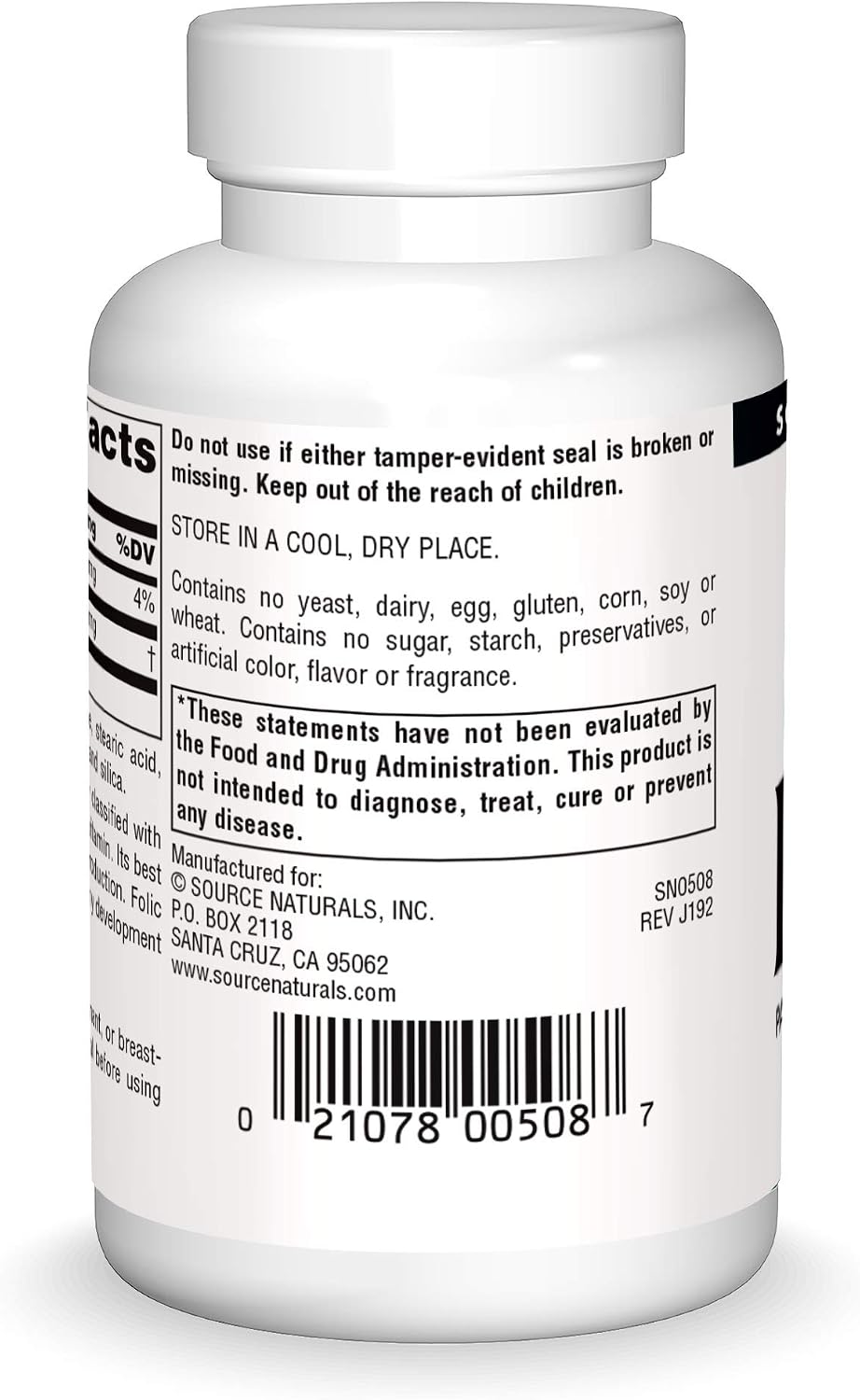 Source Naturals PABA, Ácido Para-Aminobenzoico 100 mg – 250 Tabletas