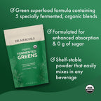 Dr. Mercola Polvo de Verduras Fermentadas Ecológicas - Apoya la Salud Digestiva y Celular - Certificado Ecológico, Sin OGM y Sin Soja - 269 g (90 Dosis)