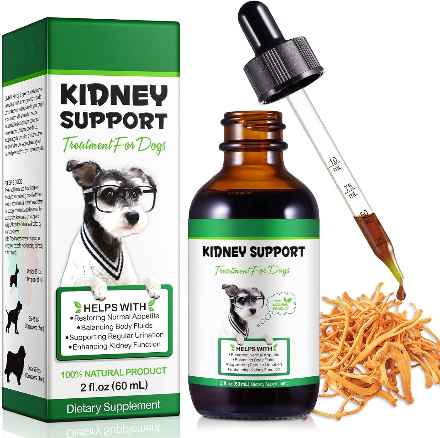 Kidney Support for Dogs - Suplemento Herbal para el Apoyo Renal, 60ml