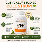 Bricker Labs Mega-Colostrum Cápsulas - Calostro Bovino 1000 mg con 40% IgG, 45 Cápsulas