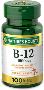 Nature's Bounty Vitamina B12, 1000 mcg, 100 Comprimidos