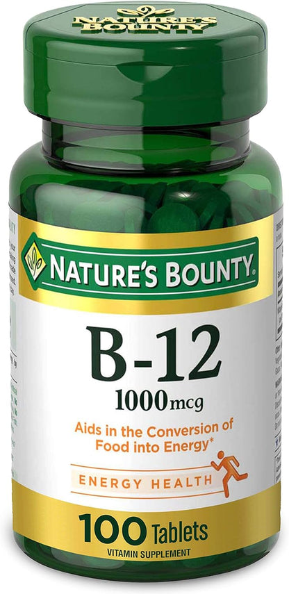 Nature's Bounty Vitamina B12, 1000 mcg, 100 – Metabolismo energético normal: Ayuda a convertir los alimentos en – Image 1