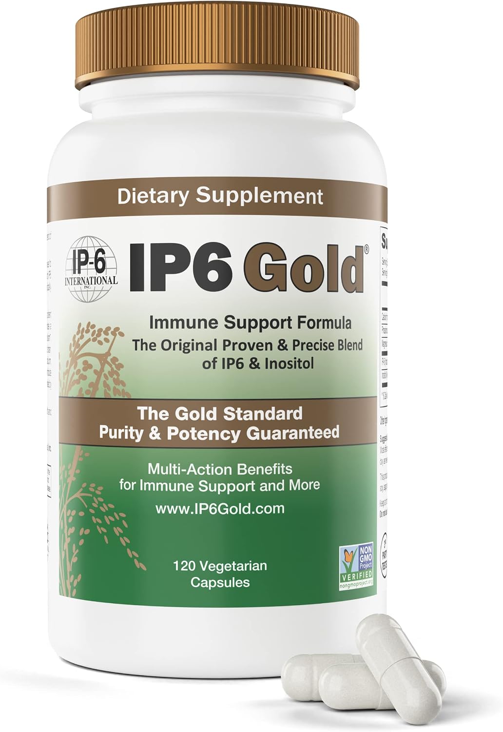 IP6 Gold Devicare Fórmula de Apoyo Inmunitario con Inositol - 120 Cápsulas Vegetarianas - No GMO - Antioxidante