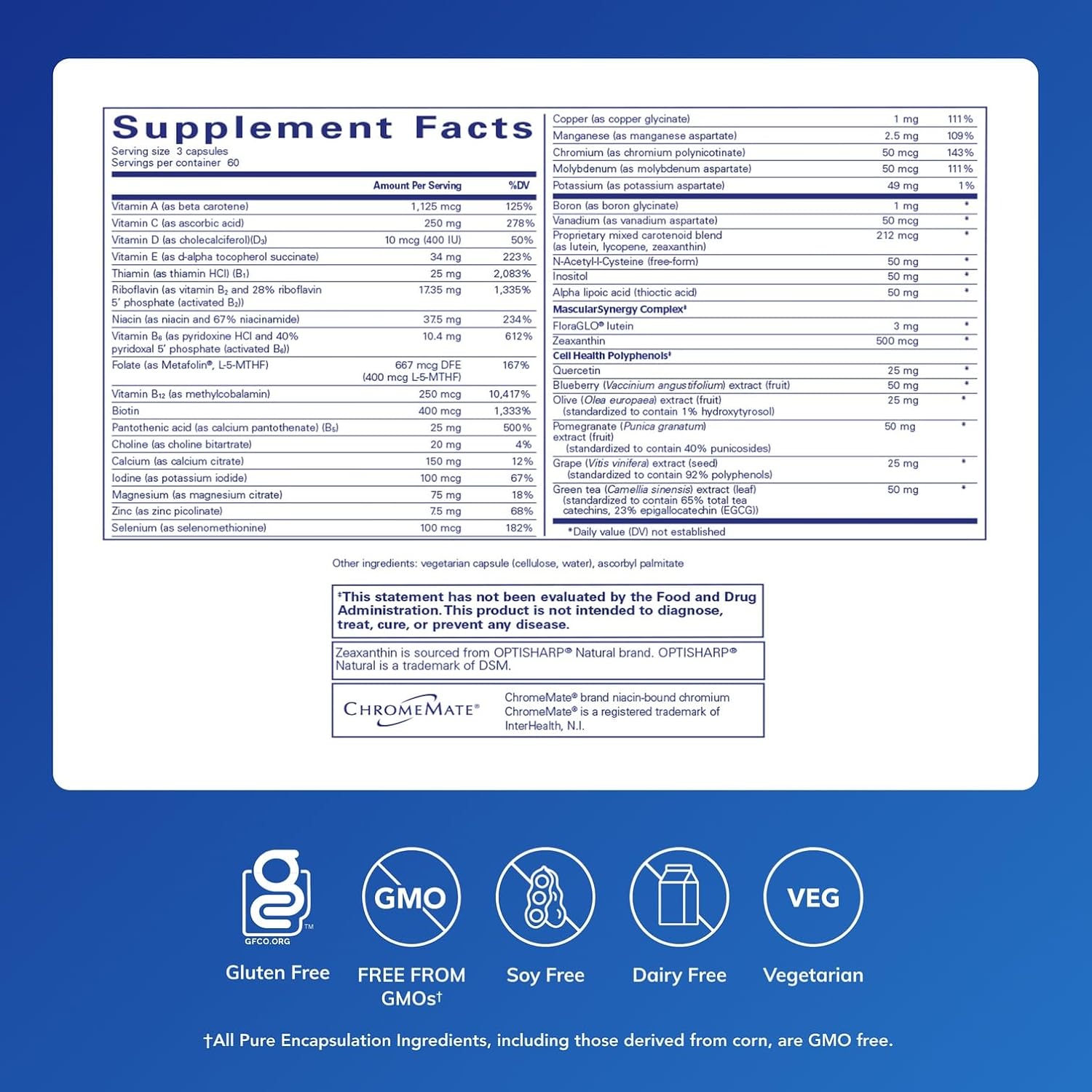 Pure Encapsulations Polyphenol Nutrients – Complejo Multivitamínico y Mineral con Polifenoles, 180 Cápsulas