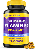 InnovixLabs Vitamina K2 Full Spectrum, 90 Cápsulas Blandas con 600 mcg de MK7 y MK4 Trans