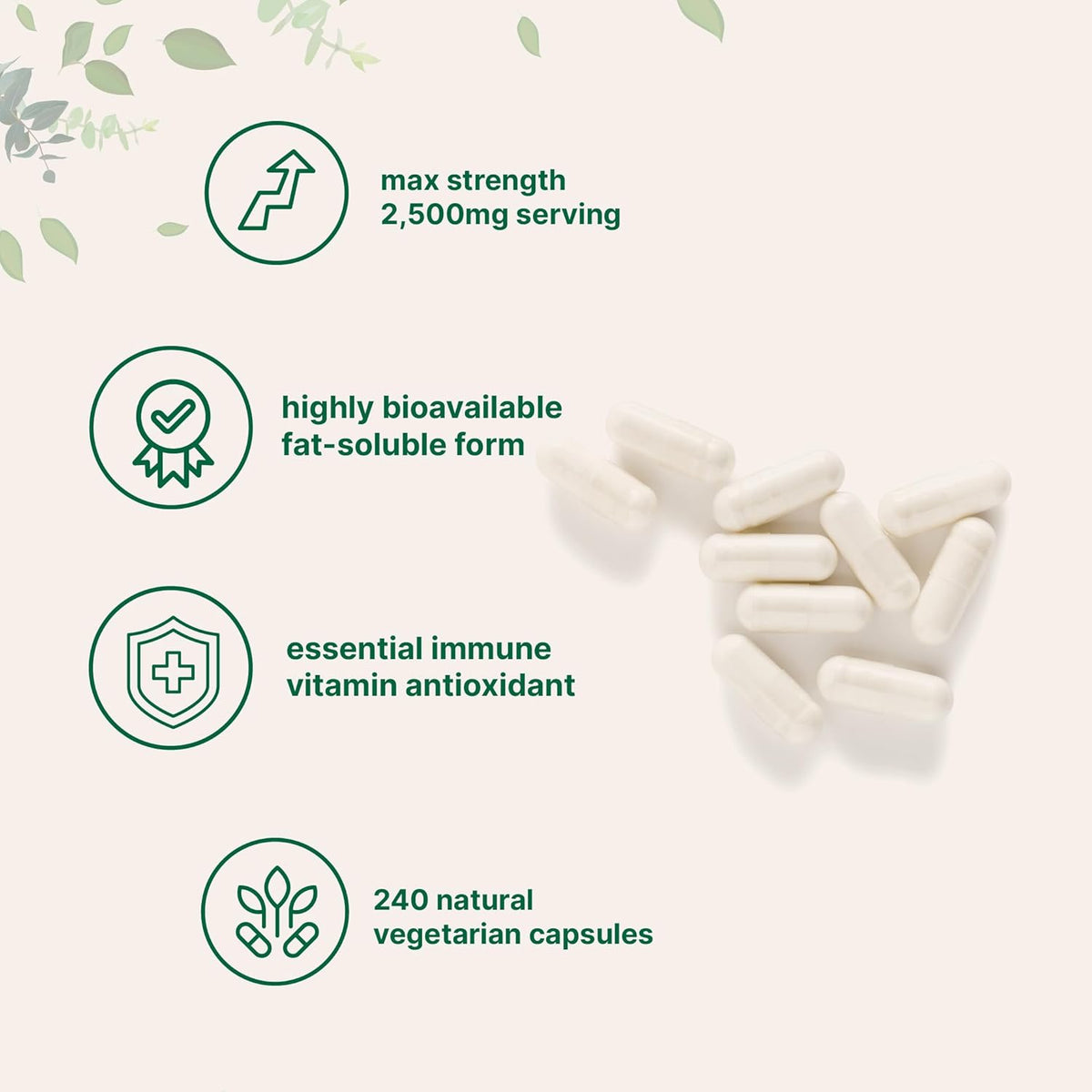 Liposomal Vitamin C 2,500mg, 240 Cápsulas Vegetales – Image 3