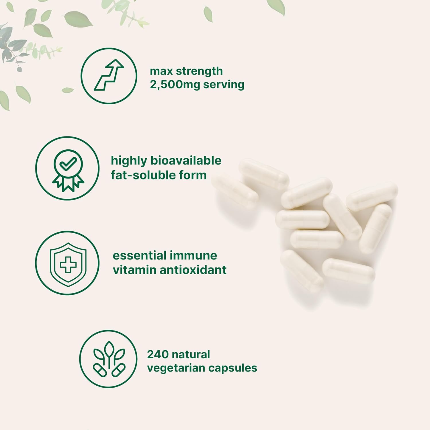 Liposomal Vitamin C 2,500mg, 240 Cápsulas Vegetales