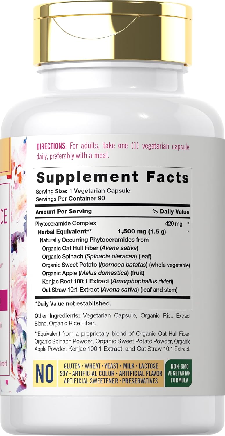 Carlyle Suplemento de Fitoceramidas | 90 Cápsulas | con Boniato Ecológico | Complejo de Belleza | Vegetariano, Sin Gluten y No GMO
