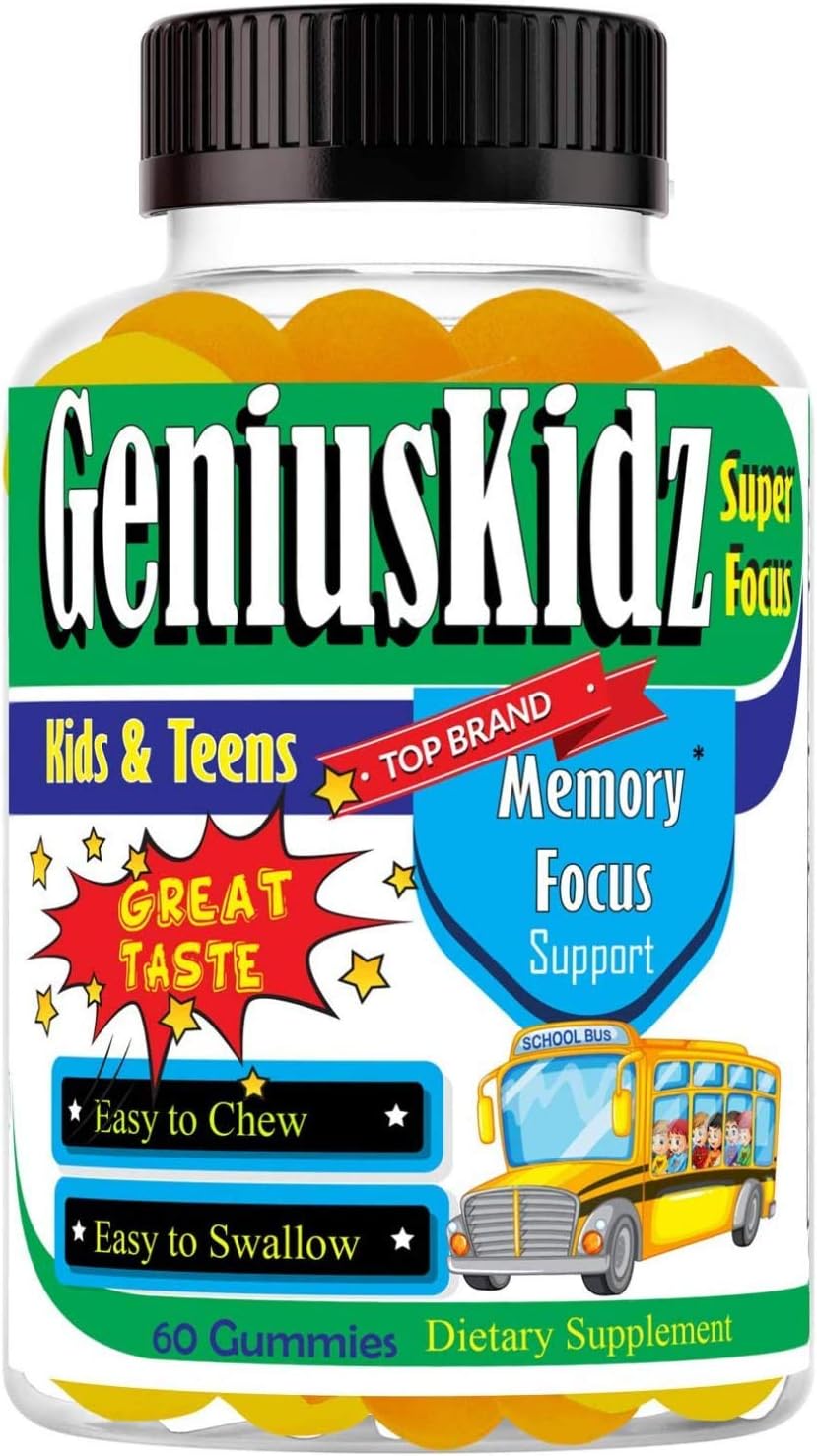 Geniuskidz Omega 3 DHA Gominolas para Niños y Adolescentes - 60 Unidades