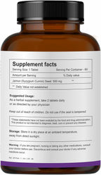 Herb Essential Comprimidos de Semilla de Jamun 500mg, 60 Comprimidos