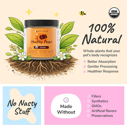 kin+kind Healthy Poops – Polvo de Calabaza – Inulina (raíz de achicoria) orgánica: Prebiótico que estimula la – Image 4