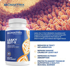 BioMatrix Leaky Gut-X - Complemento para la Reparación Intestinal con Glutamina, Quercetina, Uña de Gato, MSM, 60 Días
