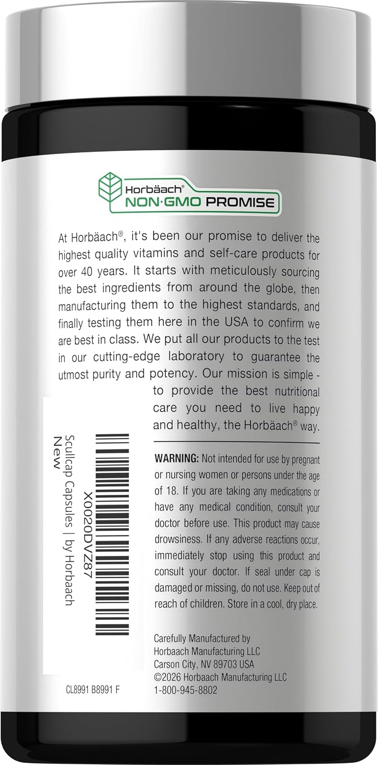 Horbaach Extracto de Escutelaria (Skullcap) - 200 Cápsulas