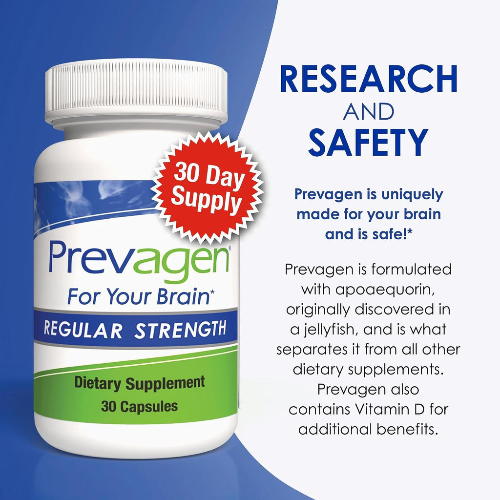 Prevagen Regular Strength - 120 Capsules (4 Month Supply) | Formulated for Your Brain | 10mg Apoaequorin Plus Vitamin D3 with 7-Day Pill Case