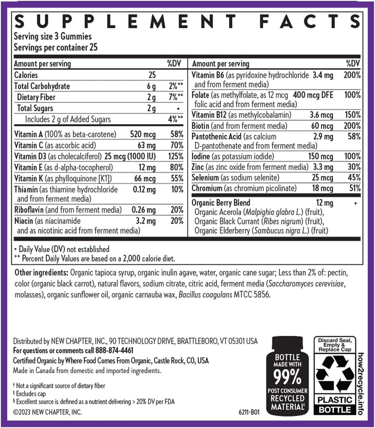 New Chapter Multivitamínico Mujer Gomitas - 59% Menos Azúcar, con Vitamina C, D3 y Zinc, 75 unidades – Image 6
